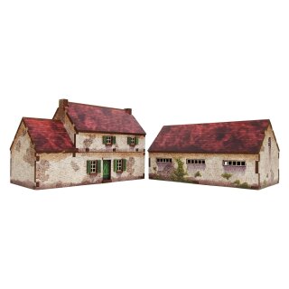 WW2 Normandy Homestead w. Stable (PREPAINTED)