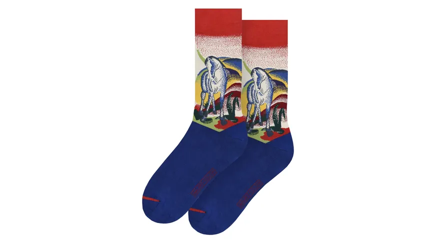 MuseARTa Unisex Socken Franz Marc - Blaues Pferd I BLUE