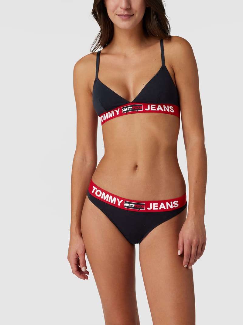 Bralette mit Logo-Bund in marineblau