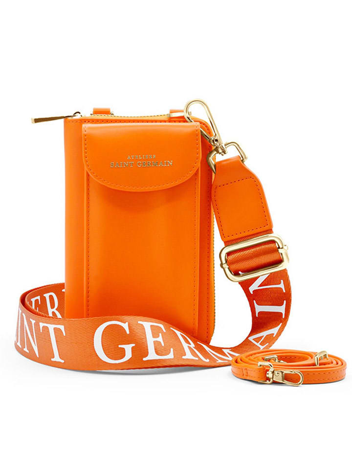 ATELIERS SAINT GERMAIN Leder-Handytasche in Orange - (B)15 x (H)8 x (T)2 cm günstig kaufen onesize