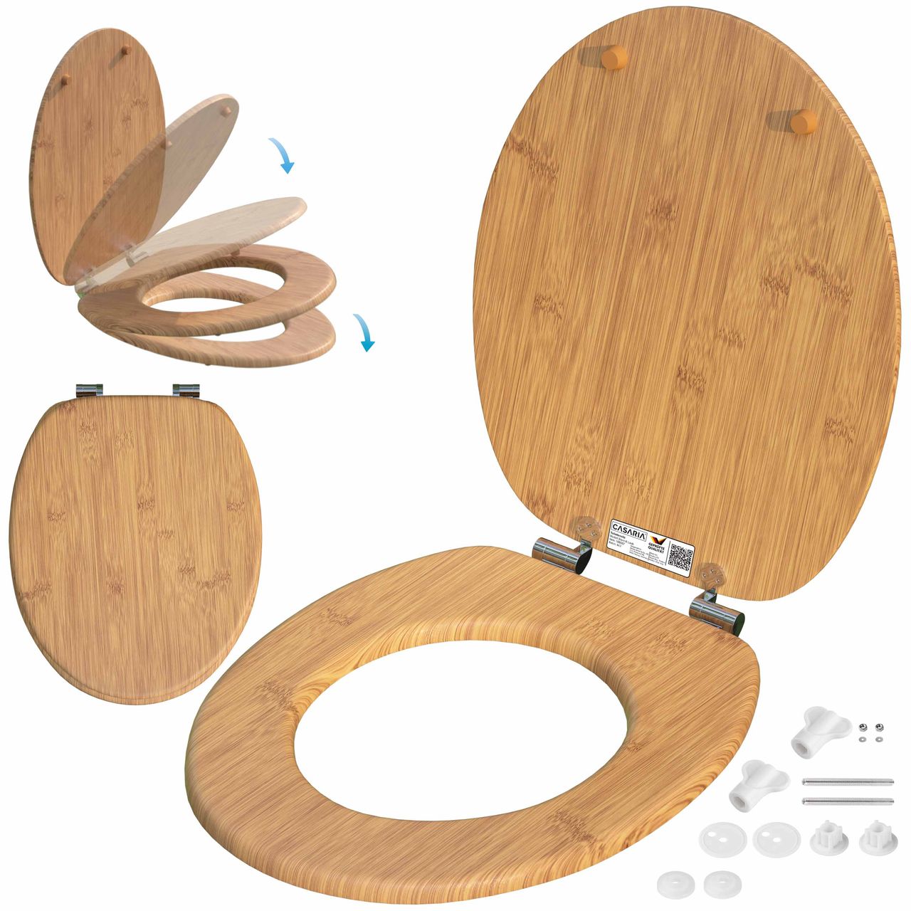 Casaria Toilettensitz Bambus mit Absenkautomatik