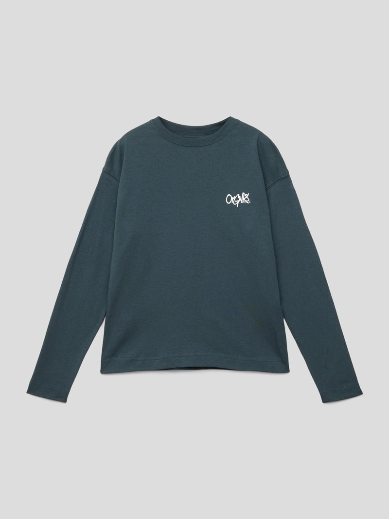 Longsleeve mit Statement-Prints Modell 'SILVERLAKE' in petrol