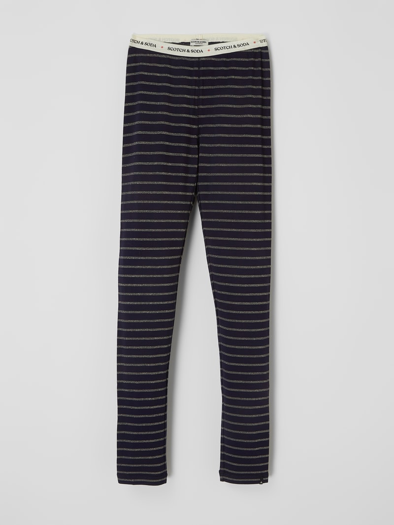 Leggings mit Streifenmuster in marineblau
