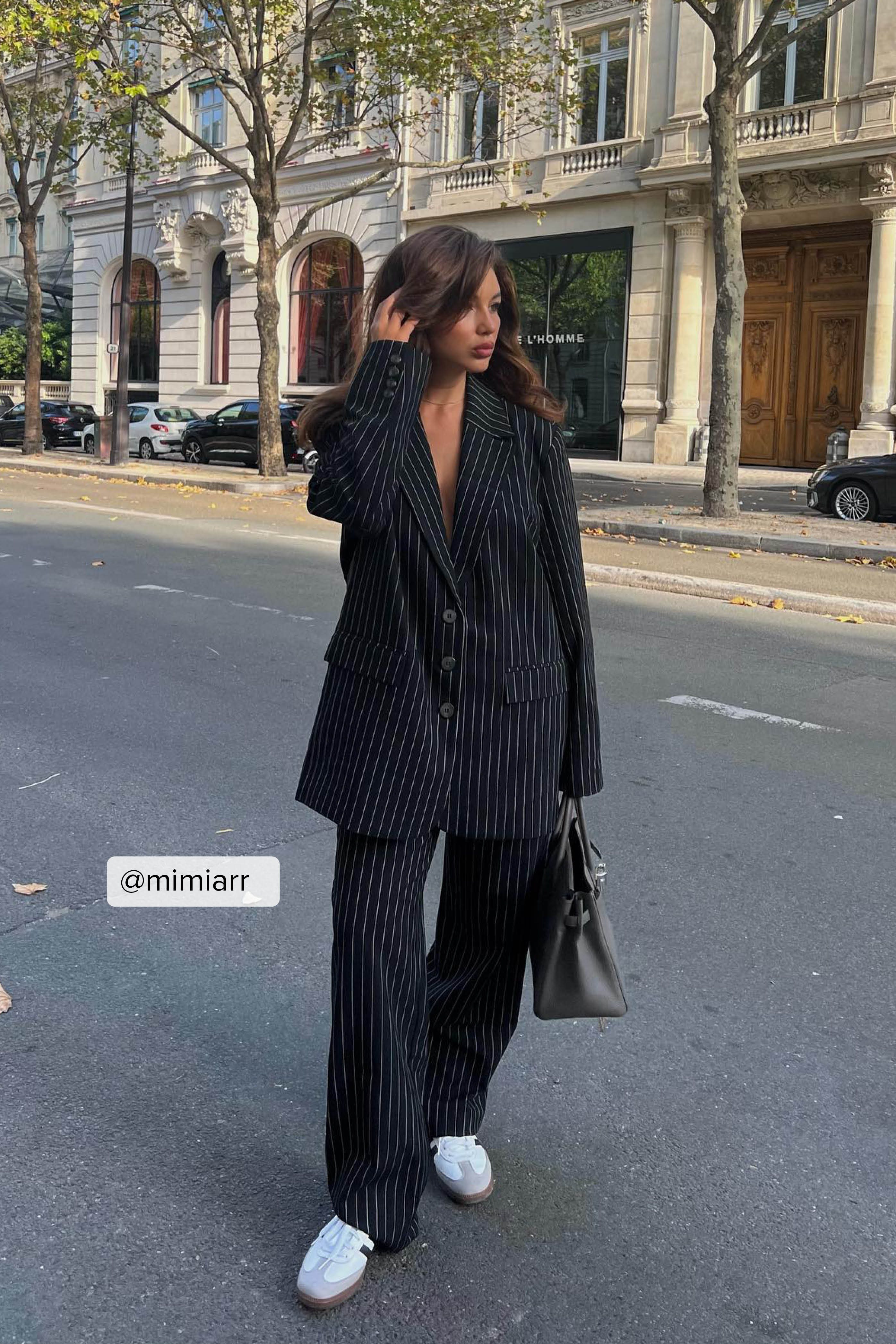Gestreifter Oversize-Blazer