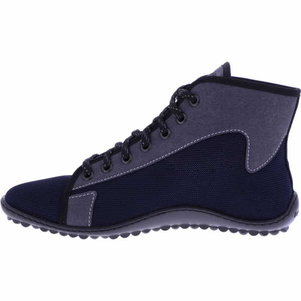 LEGUANO Schnür-Stiefeletten blau Barfuß Stiefelette Jaspar