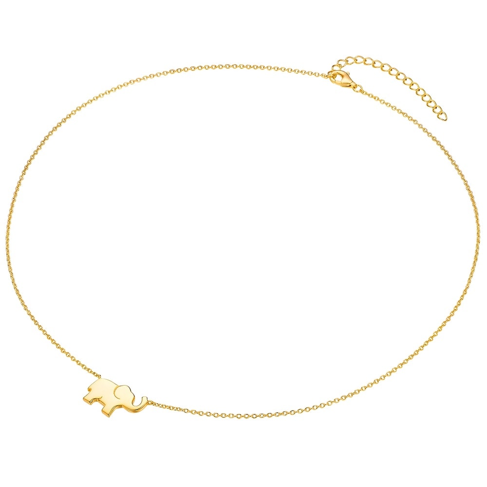 Rafaela Donata Chaîne Eléphant Argent sterling en Or jaune collier