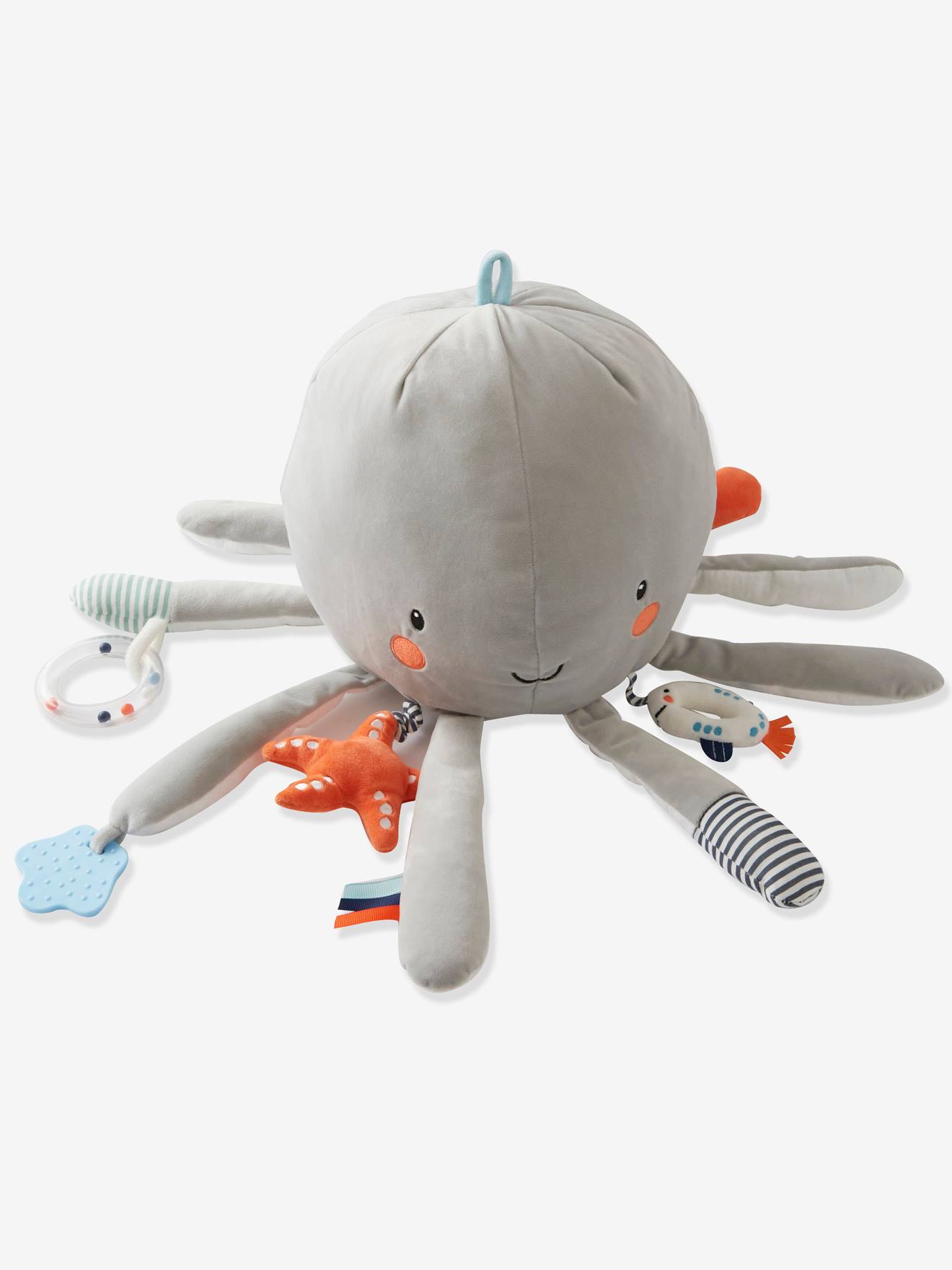 Peluche pieuvre d'activités géante Eau salée gris