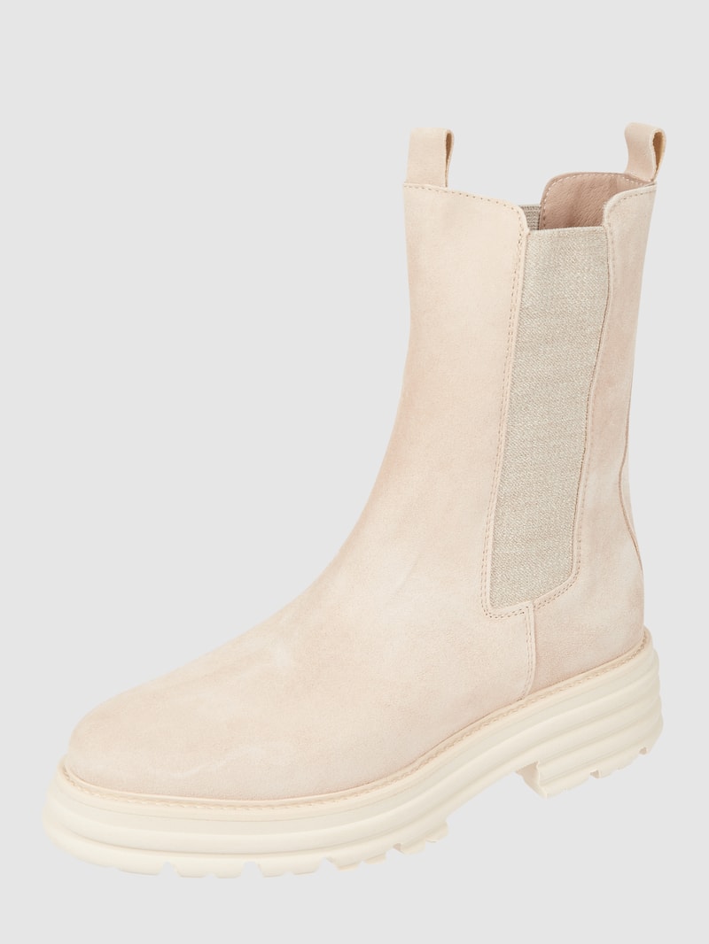 Chelsea Boots aus Veloursleder in offwhite
