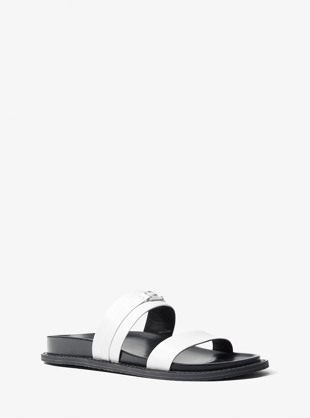 Mandy Leather Flat Sandal - OPTIC WHITE