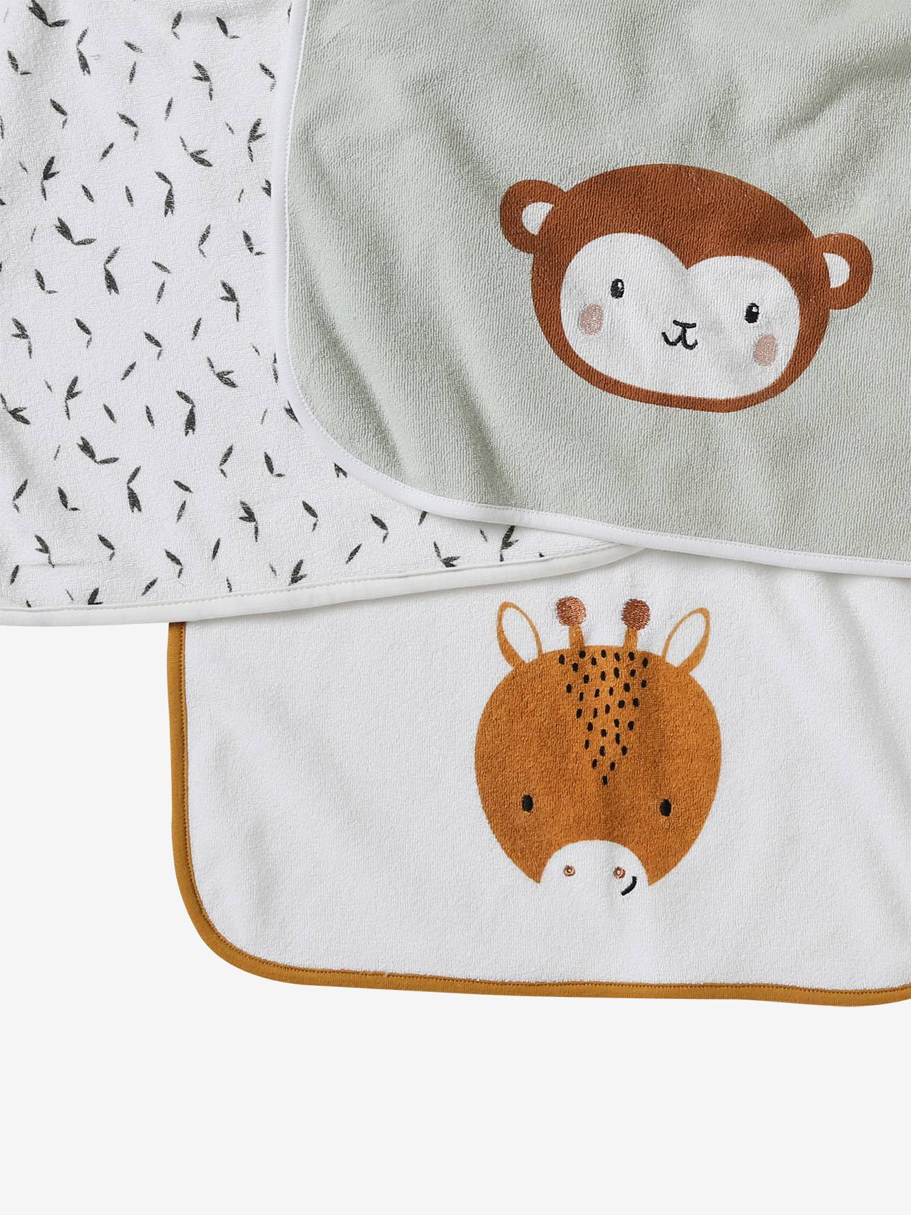 Vertbaudet 3er-Pack Baby Schlupflätzchen, personalisierbar - pack hellgrün pandafreunde