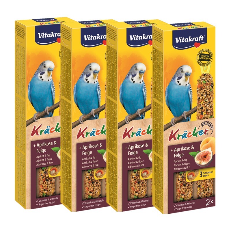 Vitakraft Snacks Vitakraft Kräcker Wellensittich 4x2er Aprikose & Feige