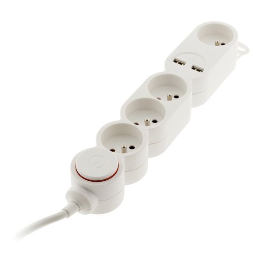 Stekkerdoos ZENITECH x4  2USB