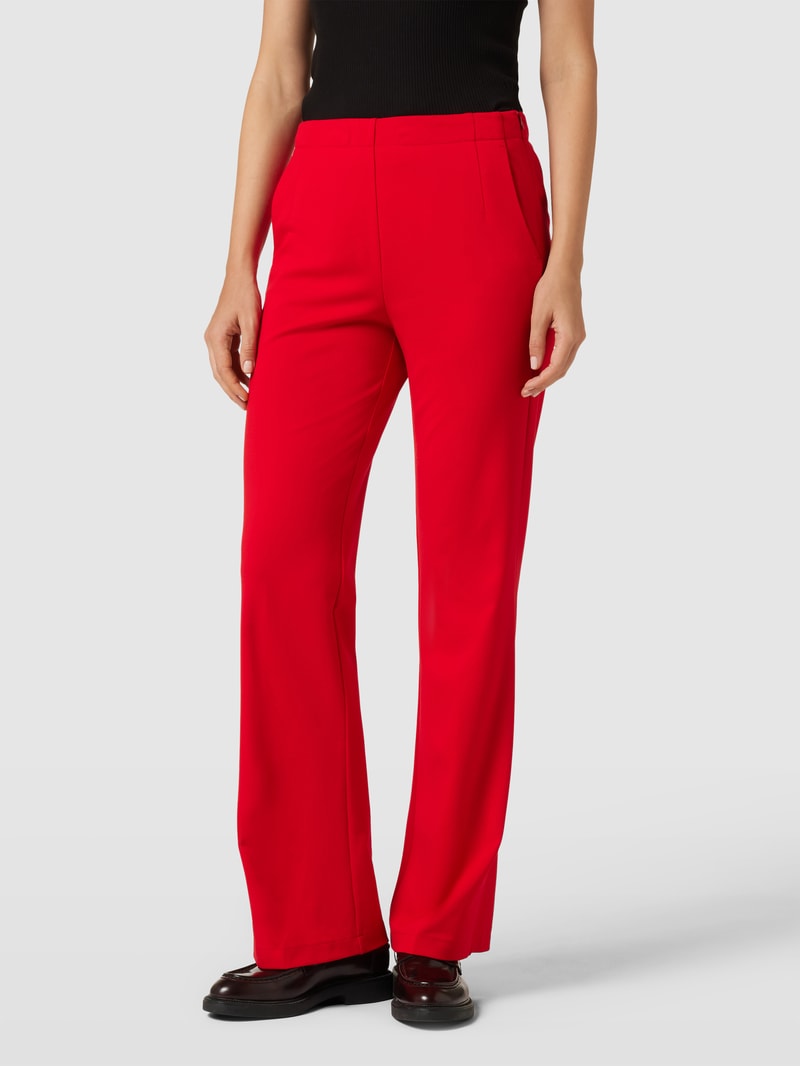 Flared Cut Hose mit seitlichem Reißverschluss in rot