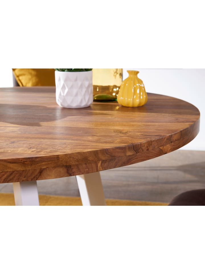 KADIMA DESIGN Esszimmertisch rund 130 cm Massiv Esstisch, Runder Holztisch günstig kaufen onesize