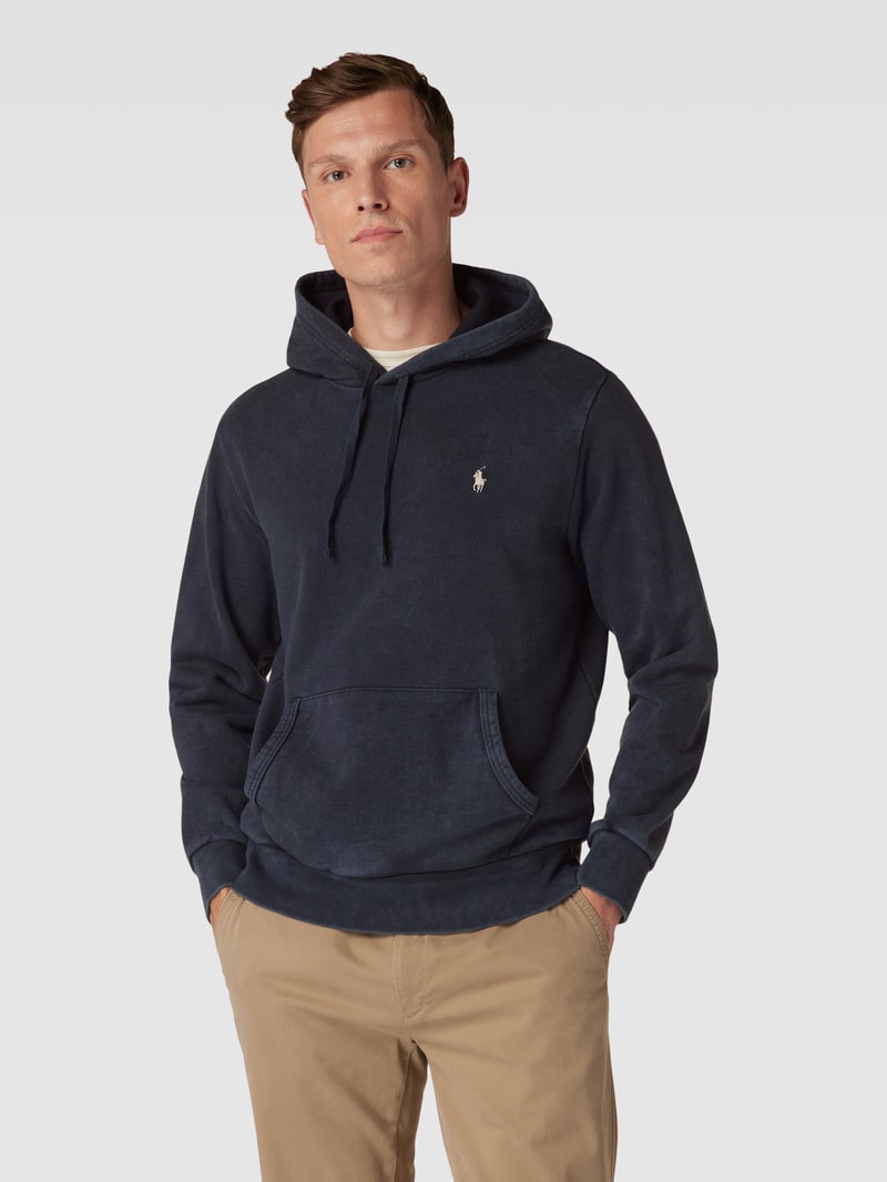 Hoodie mit Label-Stitching in schwarz