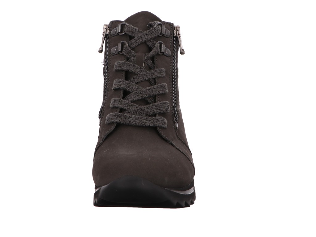 WALDLÄUFER Schnür-Stiefeletten grau DENVER VELOUR OKAPI TAIP.