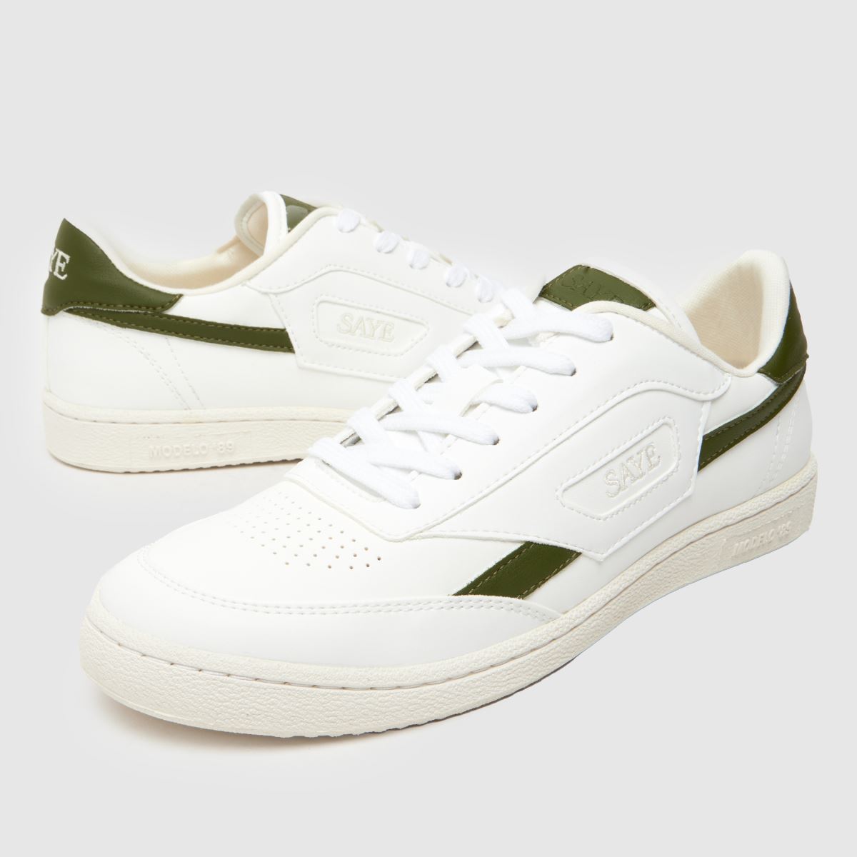 SAYE modelo 89 sneakers i vitt och grönt