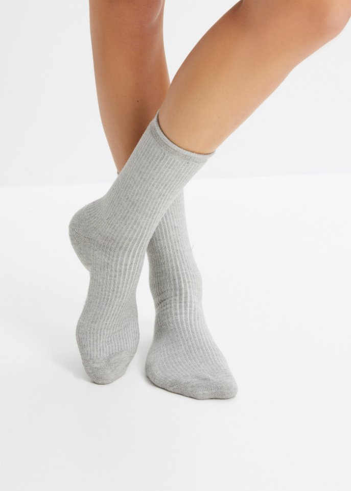Socken (5er Pack) in Rippstruktur mit Bio-Baumwolle