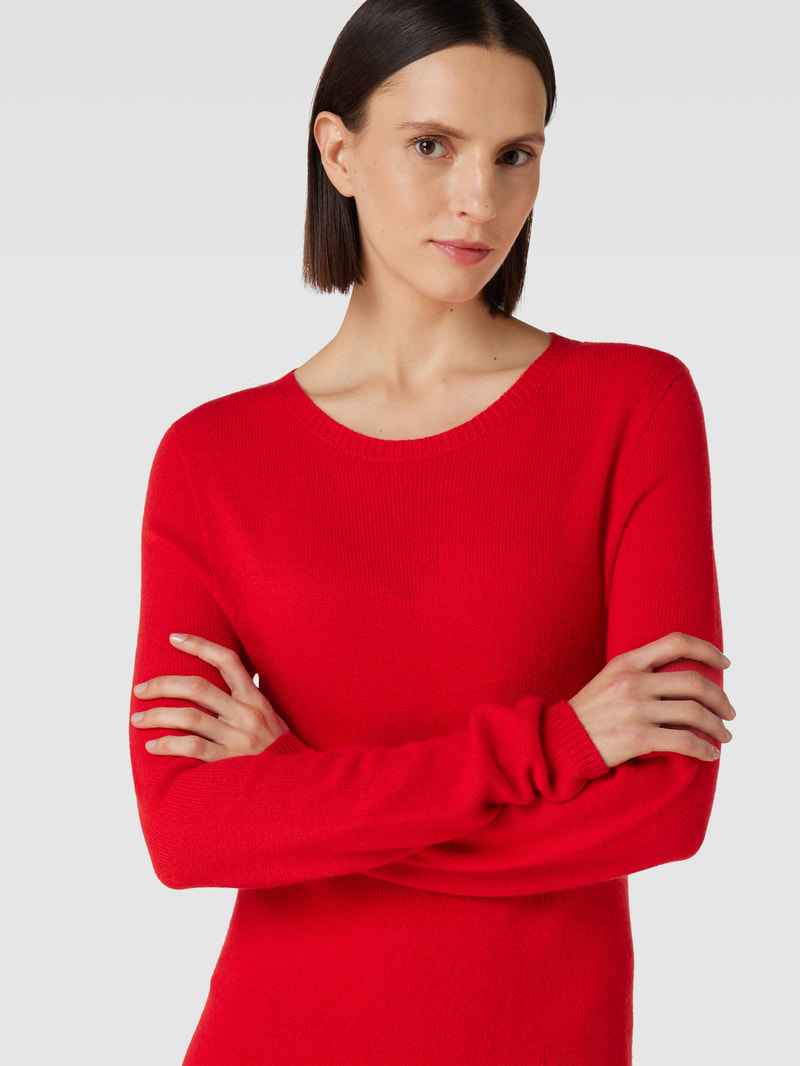 Strickkleid mit Rundhalsausschnitt in rot