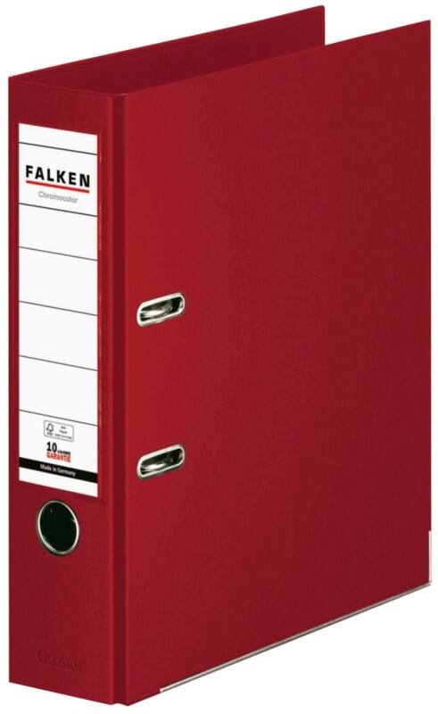 Falken Chromocolor Ordner DIN A4 80 mm Burgunder 2 Ringe S80 Pappkarton, PP (Polypropylen)