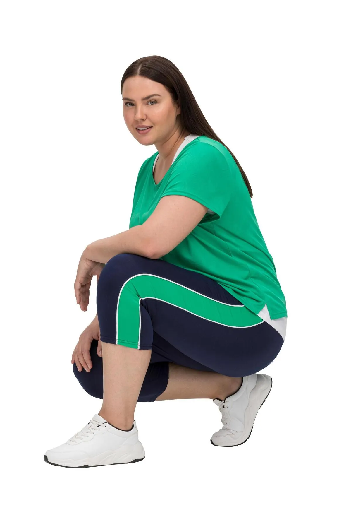 Sheego  Sport-Leggings - Blau - Mittlerer Bund