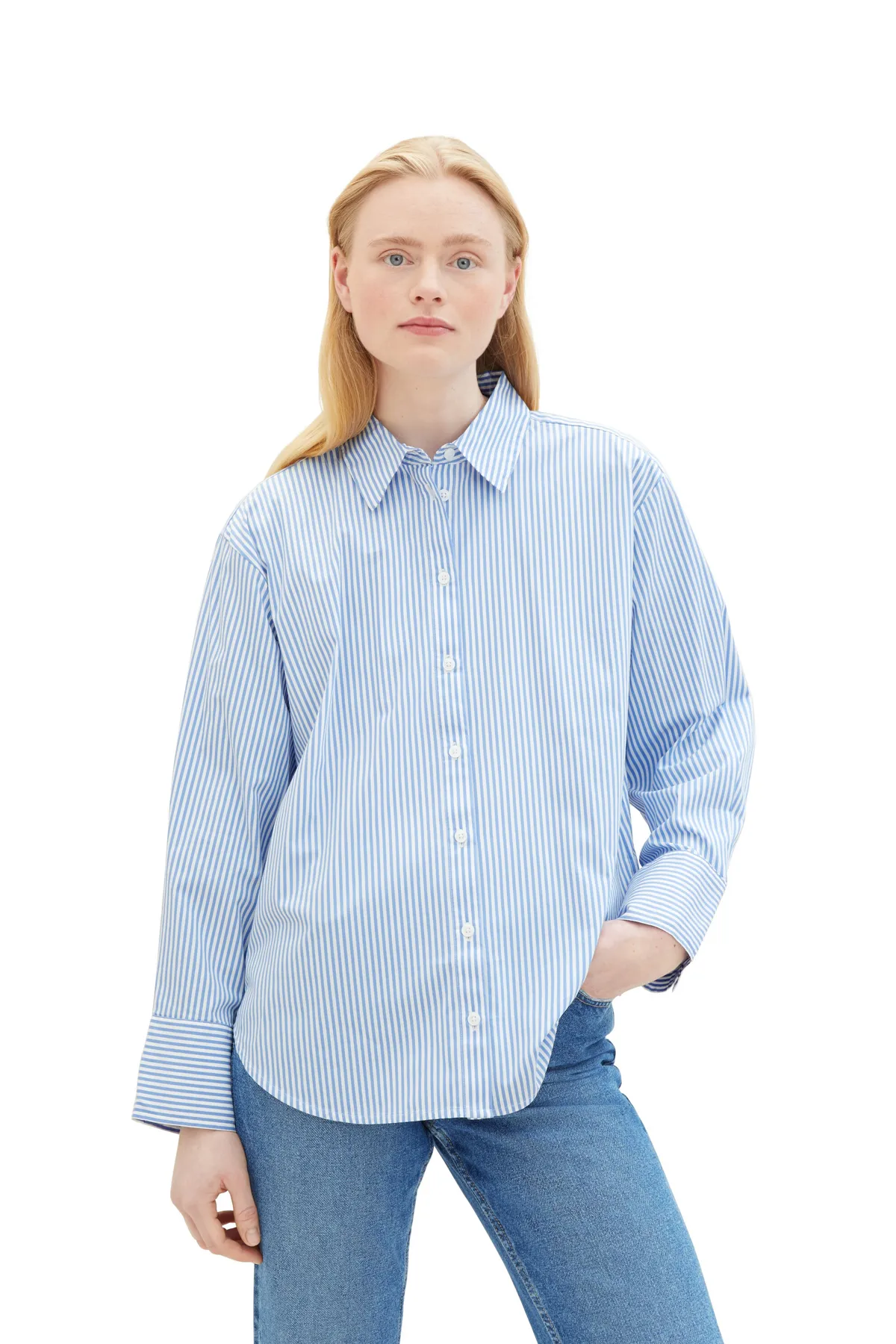 Tom Tailor Denim  Blau-weiß gestreiftes Hemd für Erwachsene
