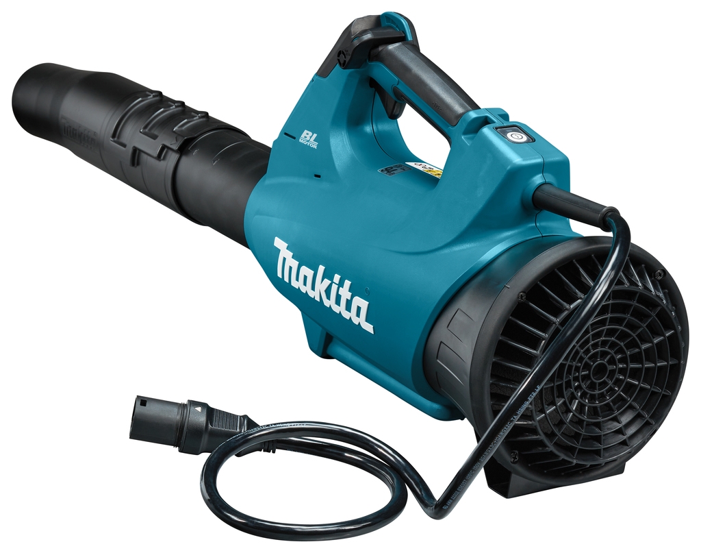 Makita UB001CX2 Akku-Laubbläser, 36-V-Stecker, + PDC1200 Rucksack-Akku