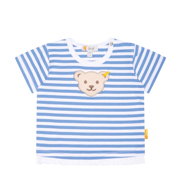 T-Shirt kurzarm, mittelblau für Mädchen