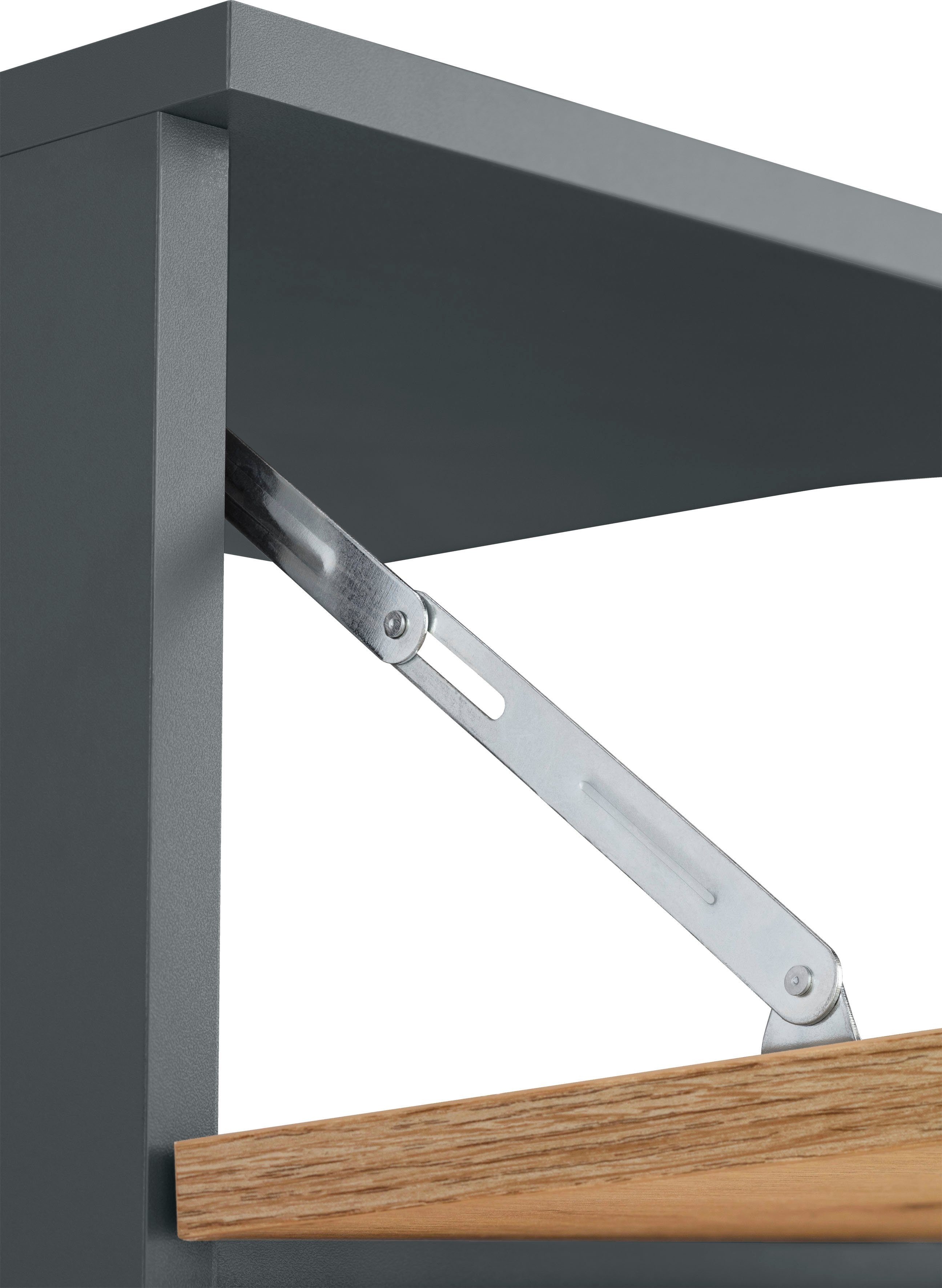 INOSIGN Waschbeckenunterschrank Skara mit Klappe und Schubkasten, schwarze Griffe, Breite 80 cm, Höhe 55 cm