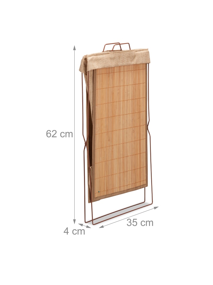 relaxdays Wäschekorb in Natur - (B)38 x (H)61 x (T)22 cm günstig kaufen onesize
