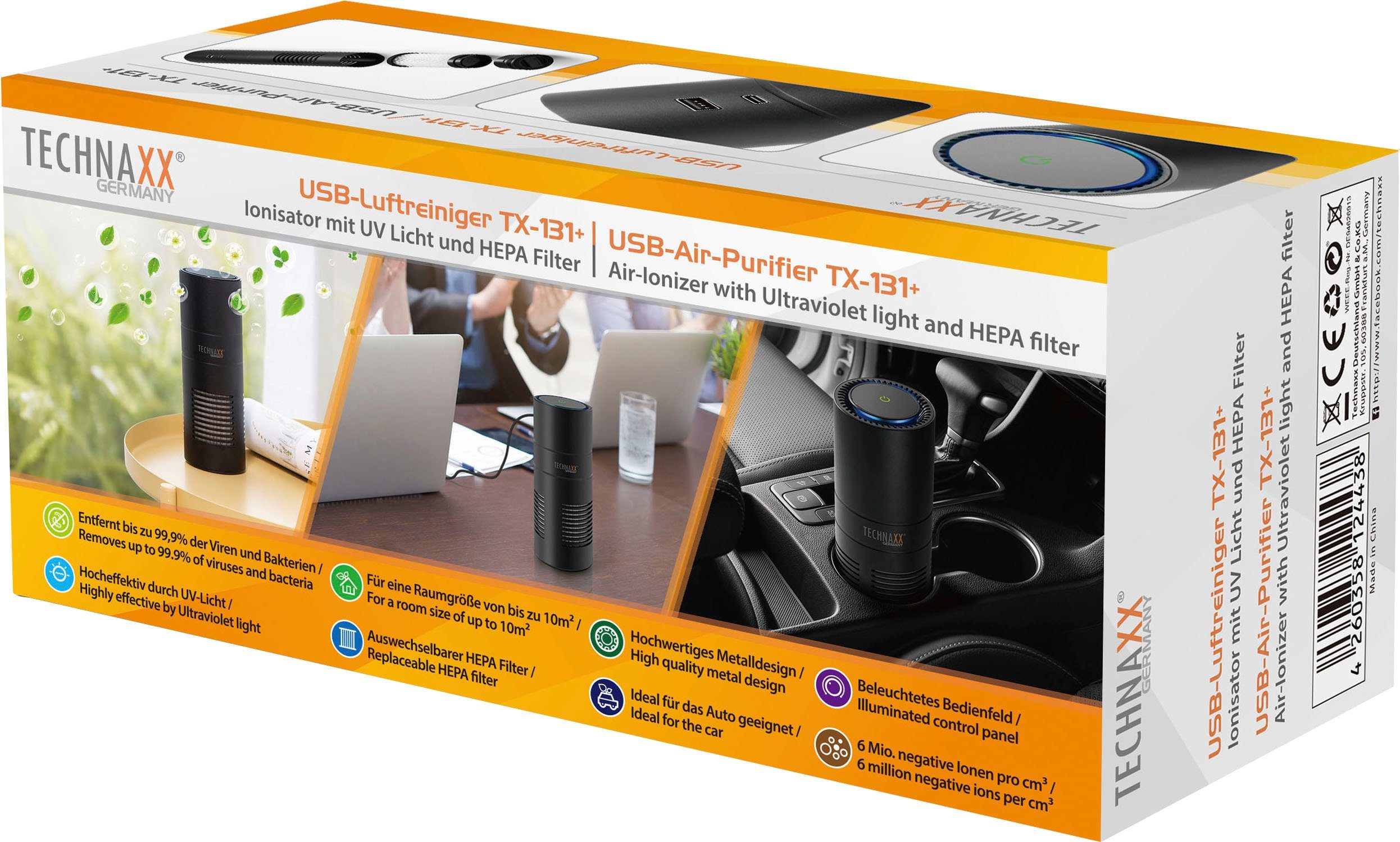 Technaxx Luftreiniger USB-Luftreiniger mit USB TX-131+