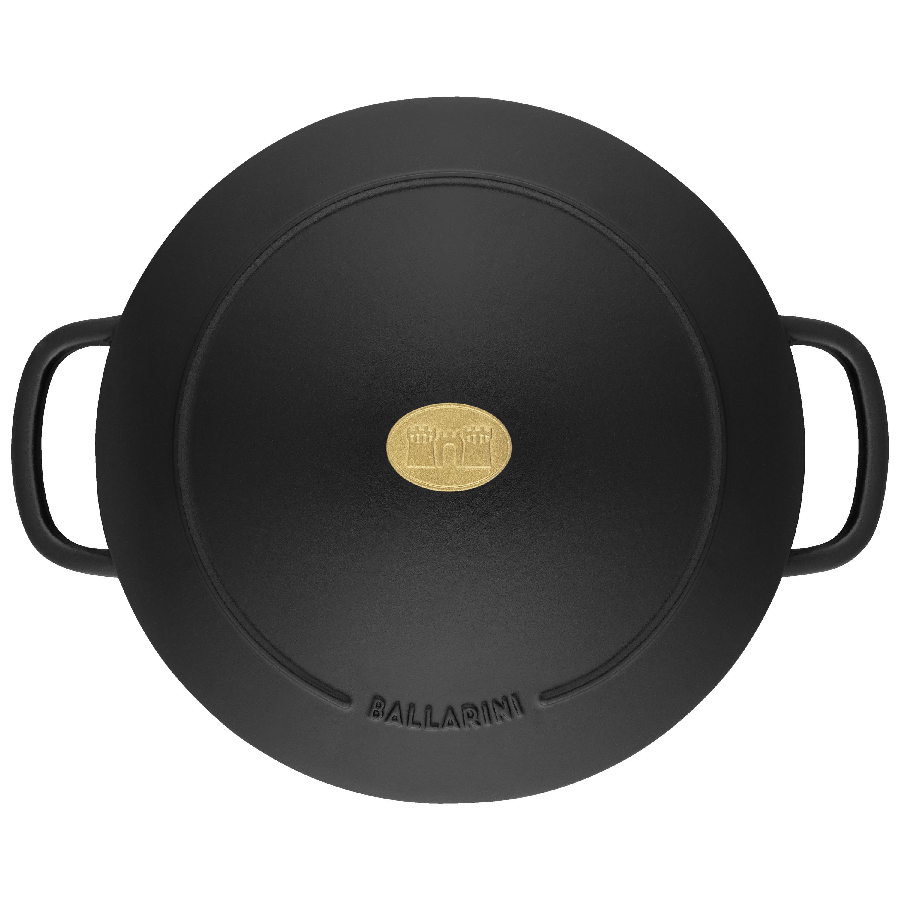 Cocotte 28 cm, rund, Schwarz, Gusseisen