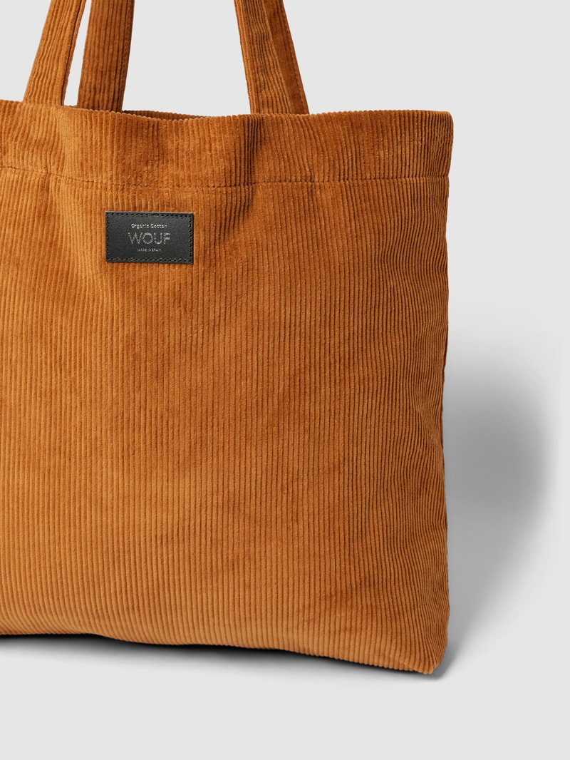 Shopper mit Allover-Muster Modell 'Caramel' in rostrot