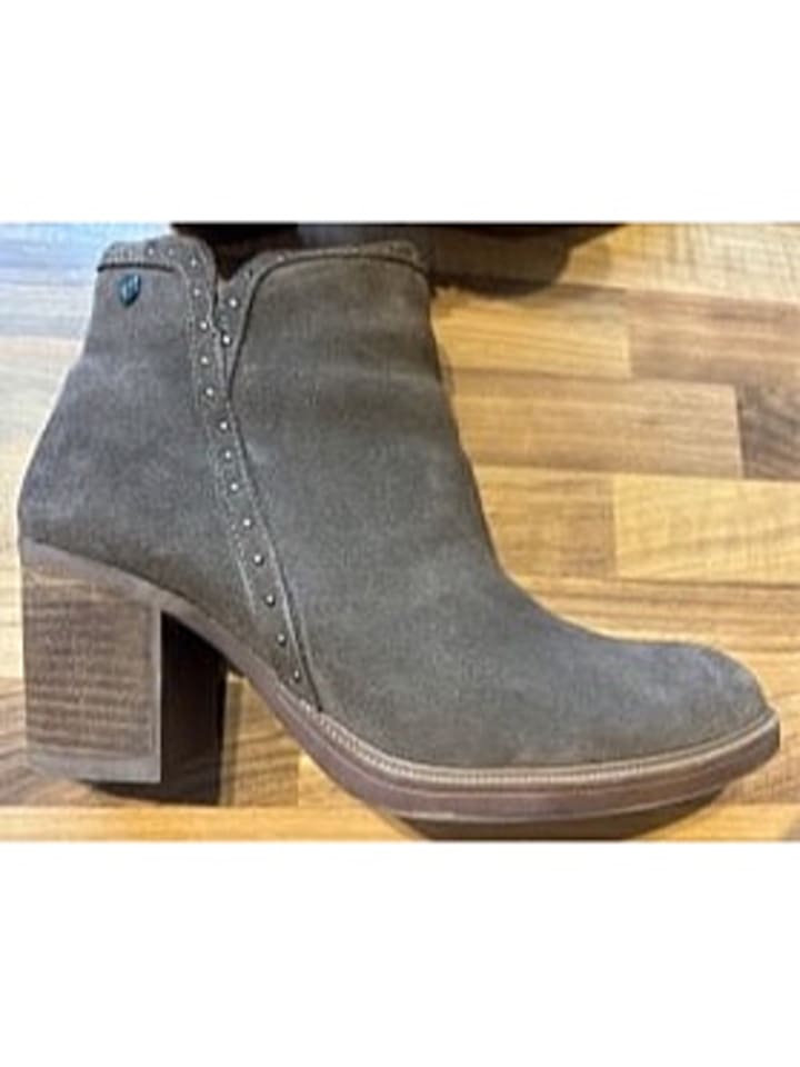 CARMELA Leder-Ankle-Boots in Taupe günstig kaufen 39
