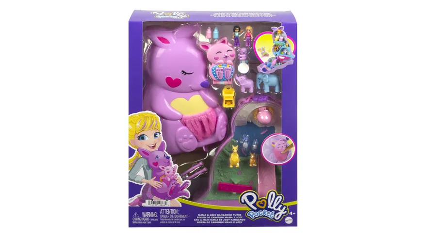 Polly Pocket Mama & Joey Känguru Schatulle, inkl. Figuren & Zubehör