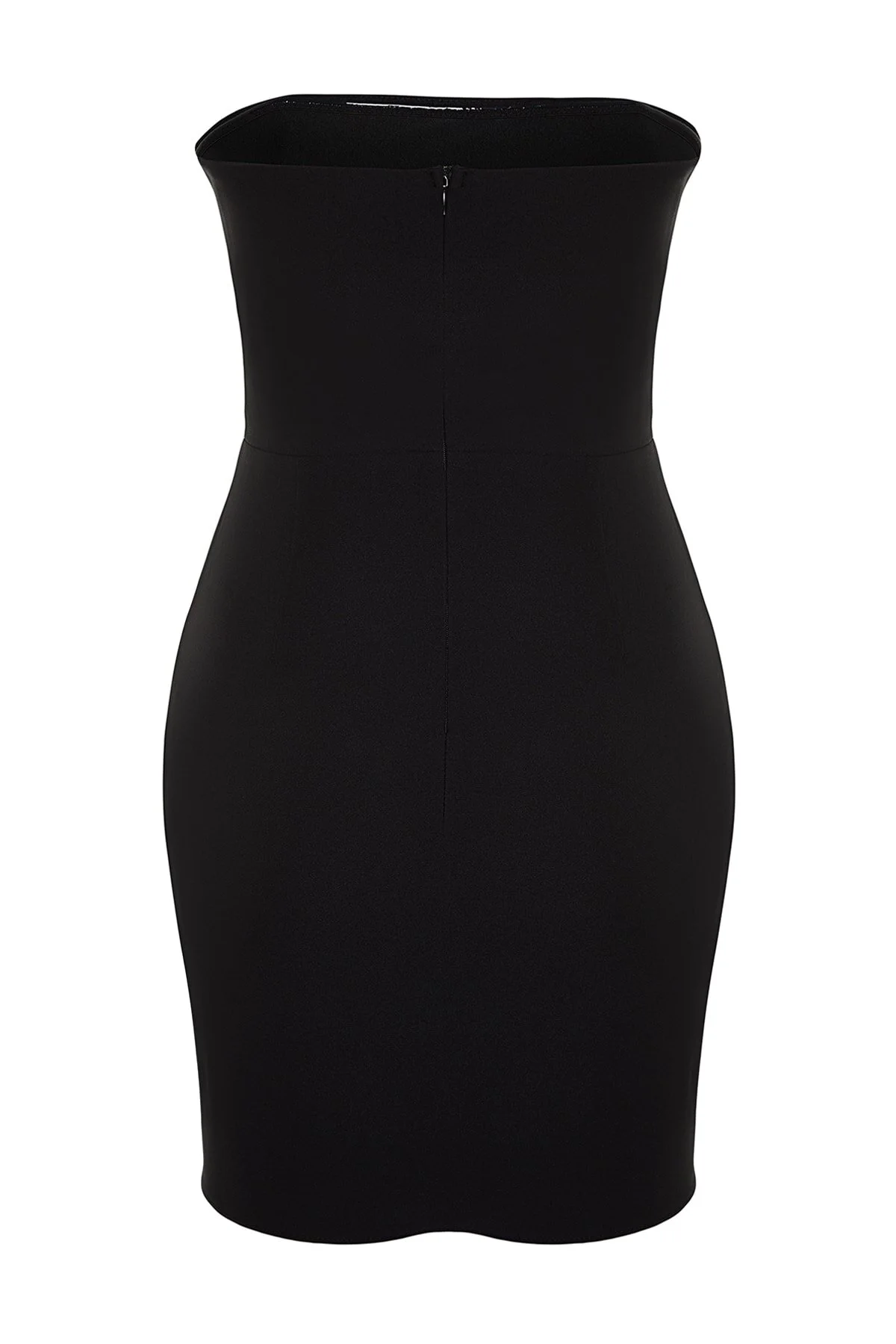 Trendyol Collection  Schwarzes, steinbedrucktes, trägerloses, elegantes Mini-Abendkleid TPRSS23EL00577