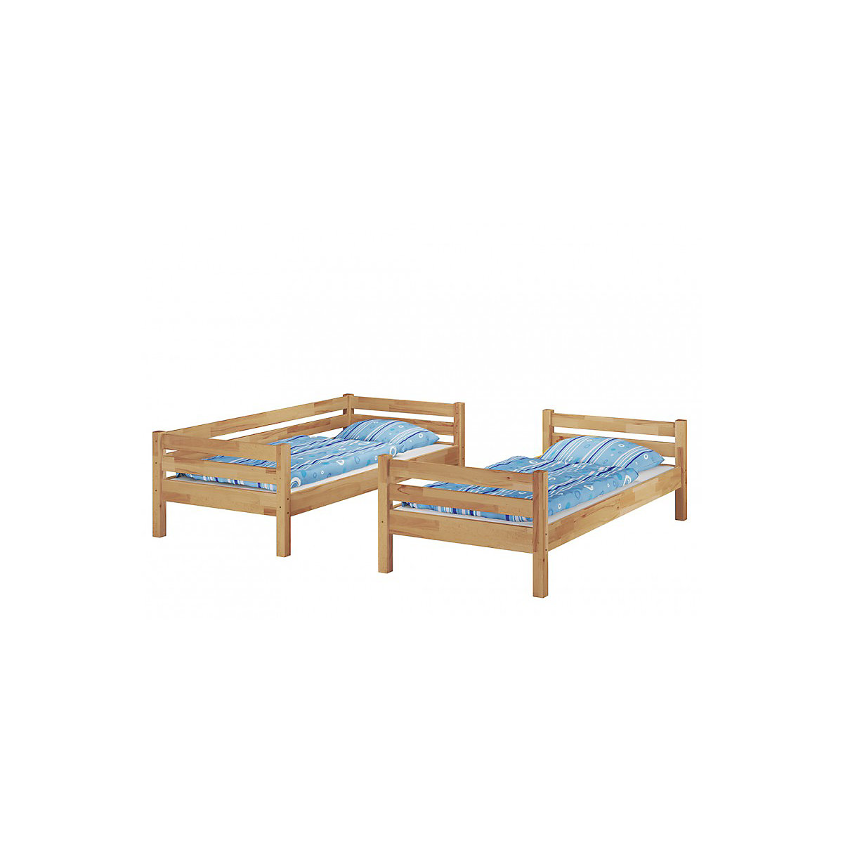 Etagenbett 90x200 Buche massiv mit Rollrosten