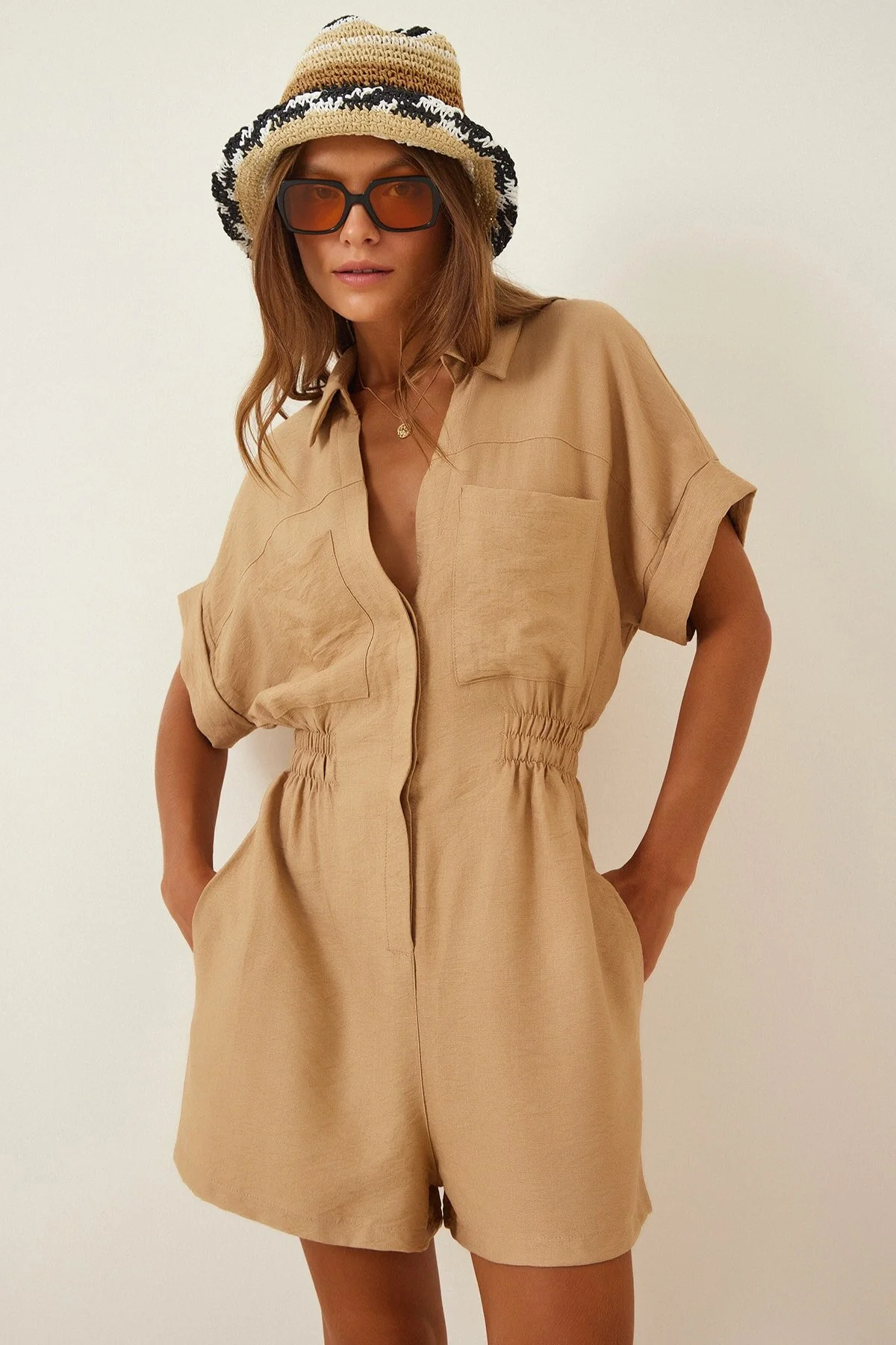 Happiness İstanbul  Jumpsuit - Beige - Regular Fit