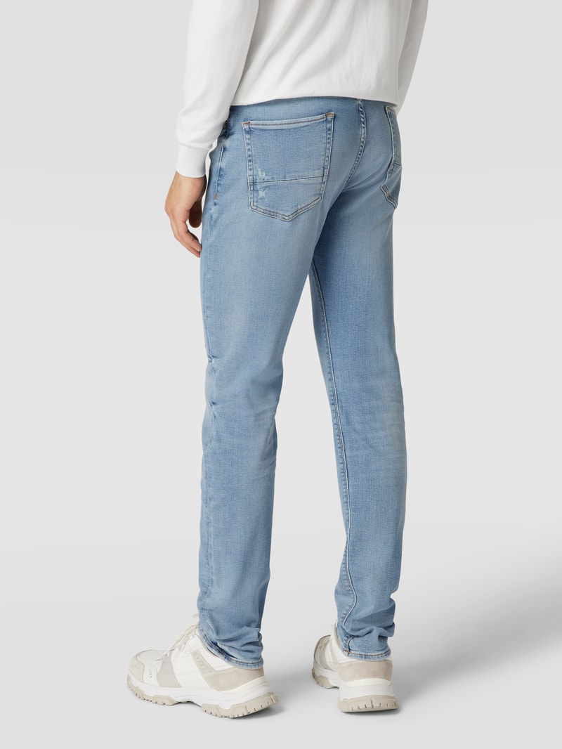 Jeans mit Label-Patch Modell 'Bleecker' in hellblau
