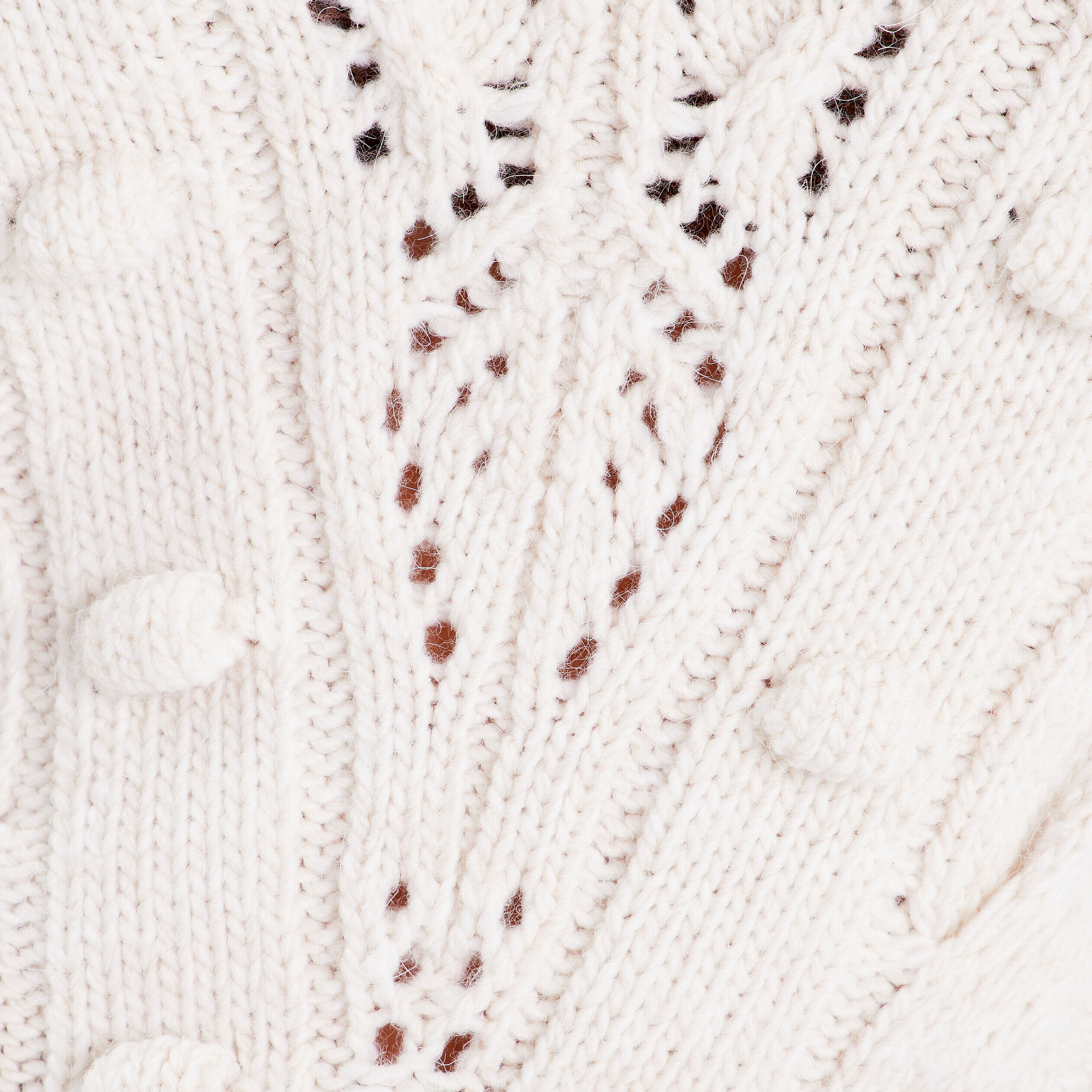 Pull manches longues ajouré ecru femme | Cache Cache