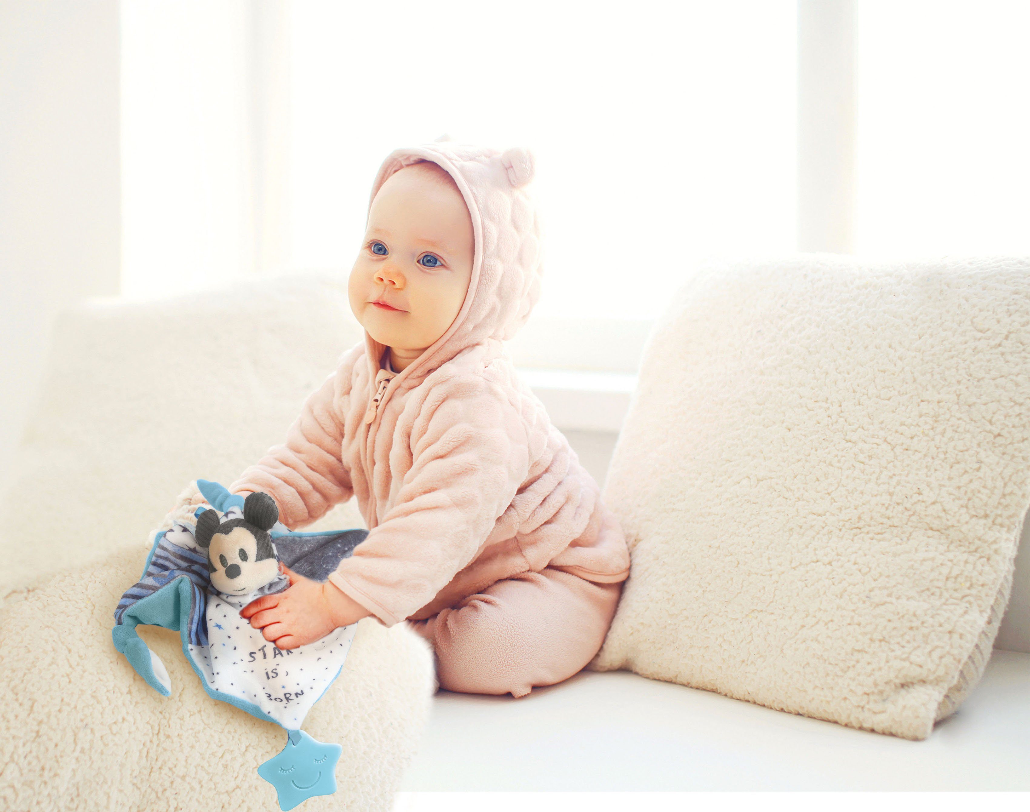 Clementoni® Kuscheltuch Baby Clementoni,  Baby Mickey