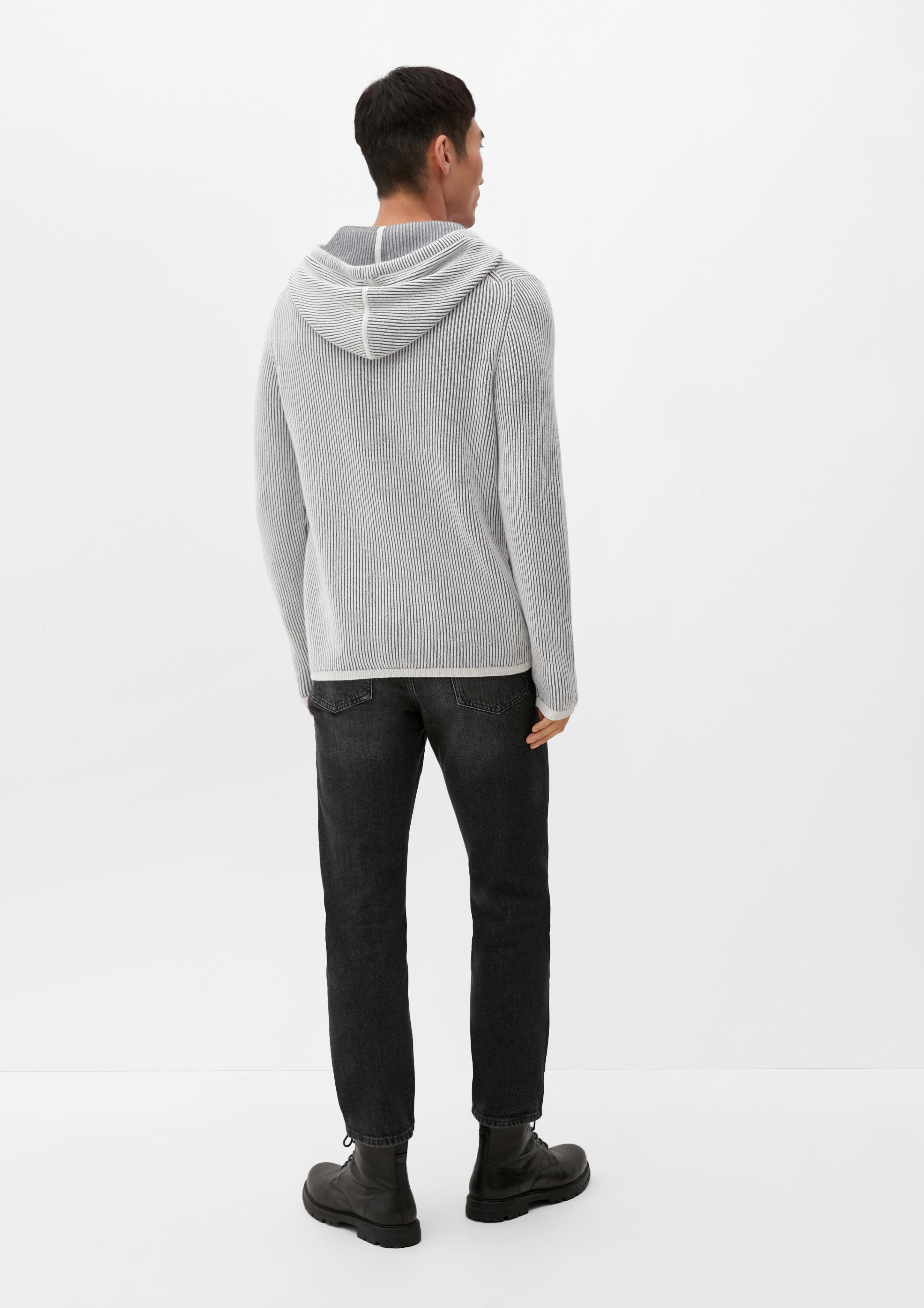 Strickhoodie mit Rippstruktur  2124532-0120