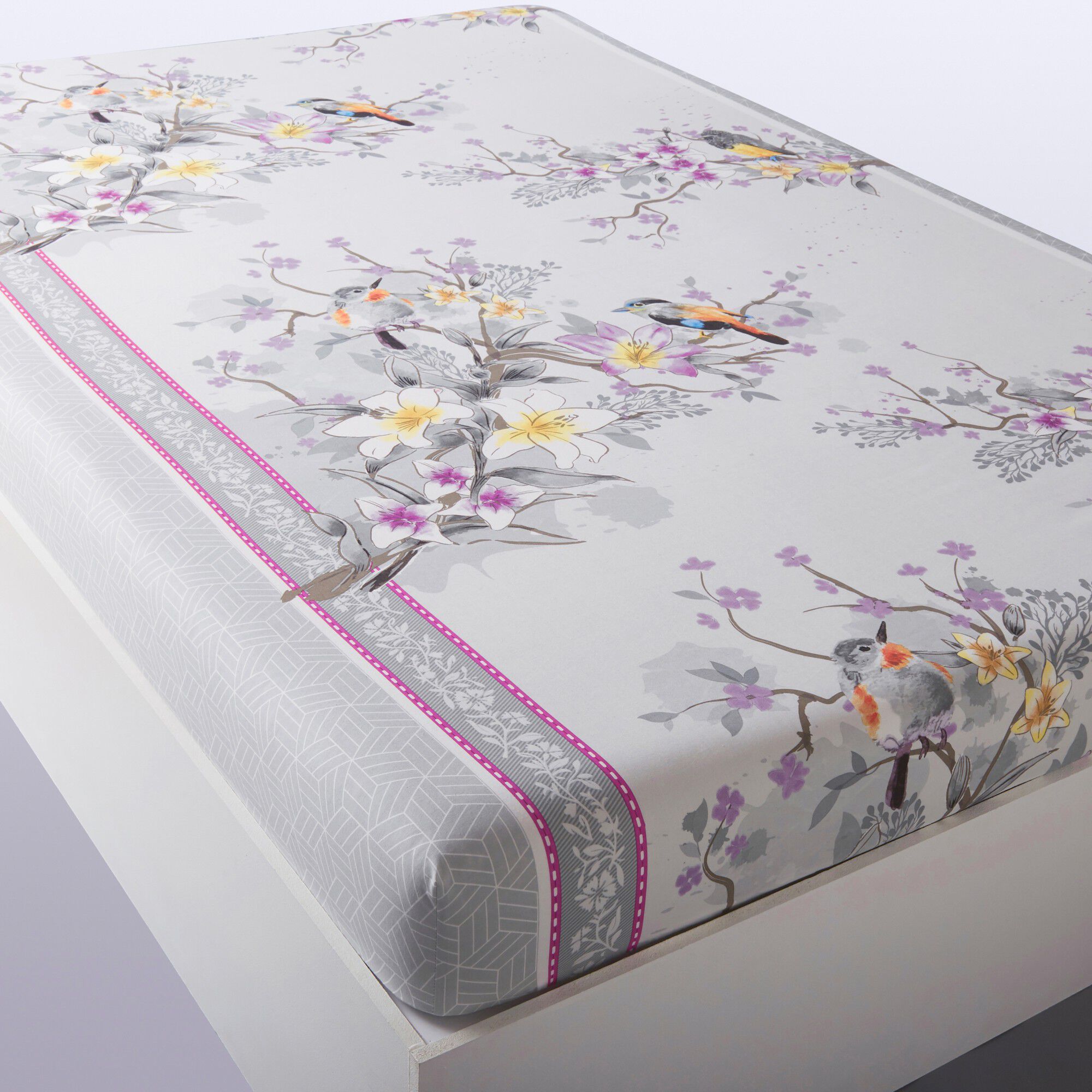 Linge de lit Birdy en coton imprimé oiseaux