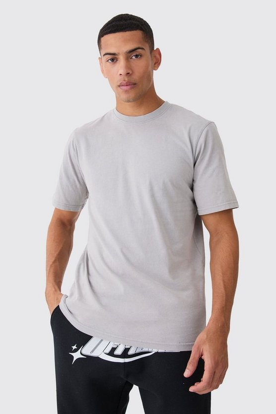 Rundhals T-Shirt mit Acid-Waschung