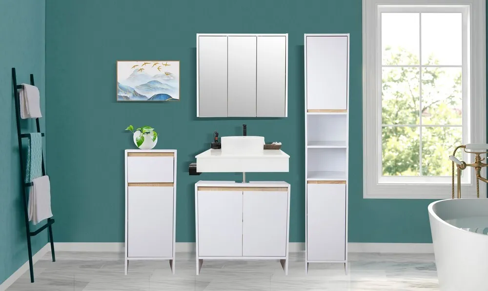 Happy Home Happy Home Badschrank mit 1 Tür und Schublade - Weiß