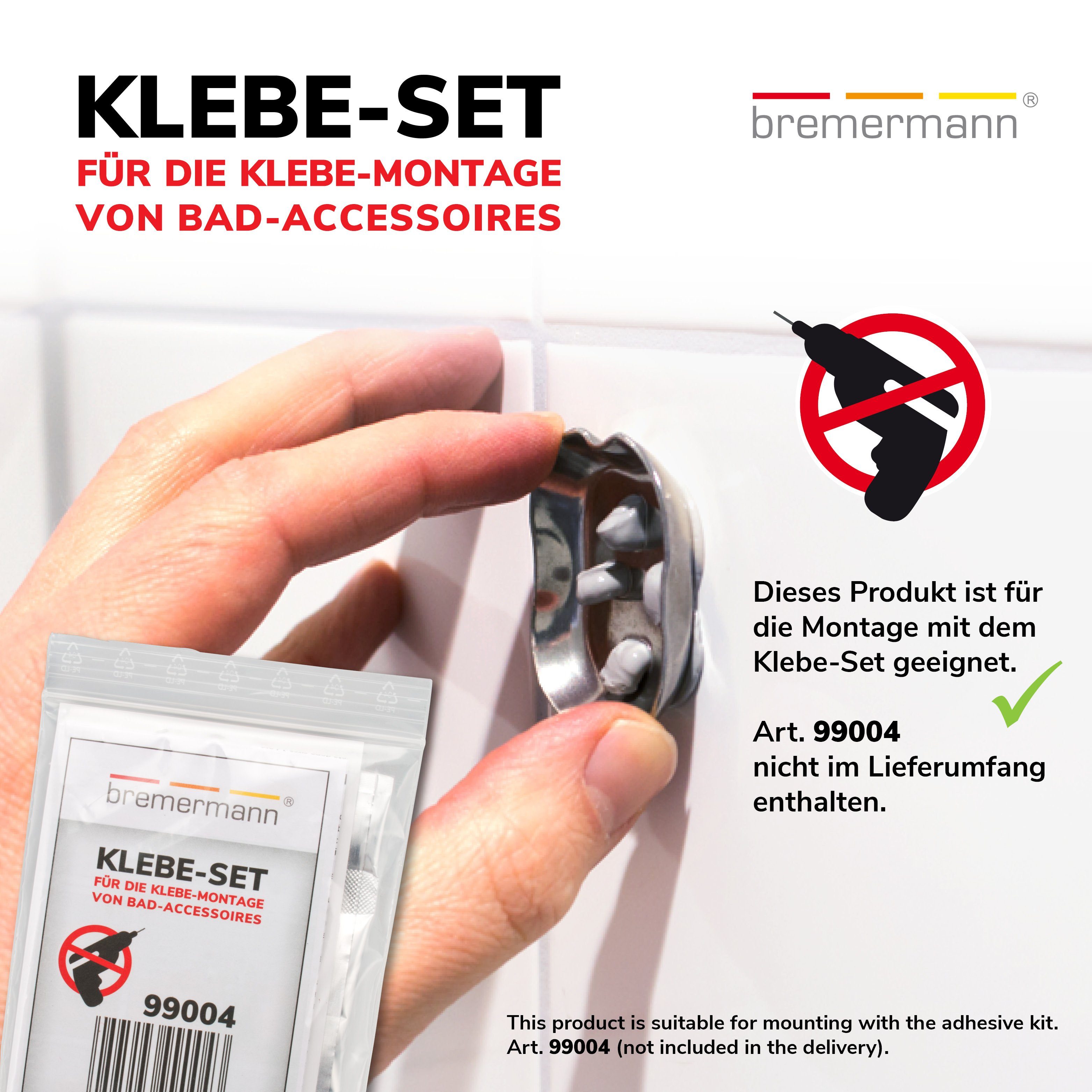 bremermann Wandhaken bremermann Bad-Serie PIAZZA - Doppel-Wandhaken 2er Set, Edelstahl matt, Badezimmer, Küche, (Set, 2-St)