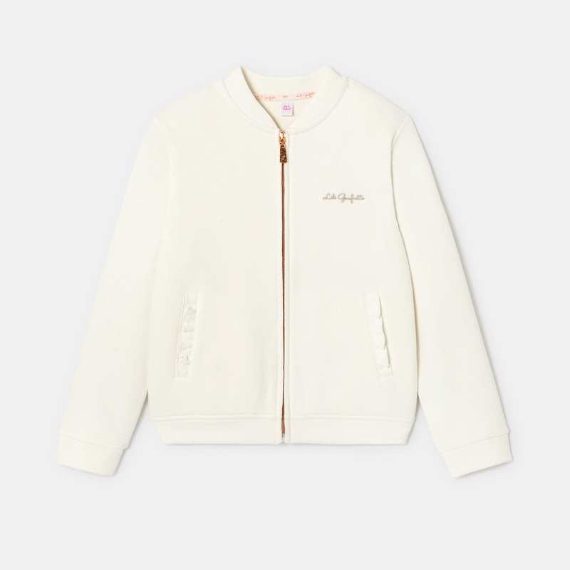 Sweat teddy Lili Gaufrette fille blanc