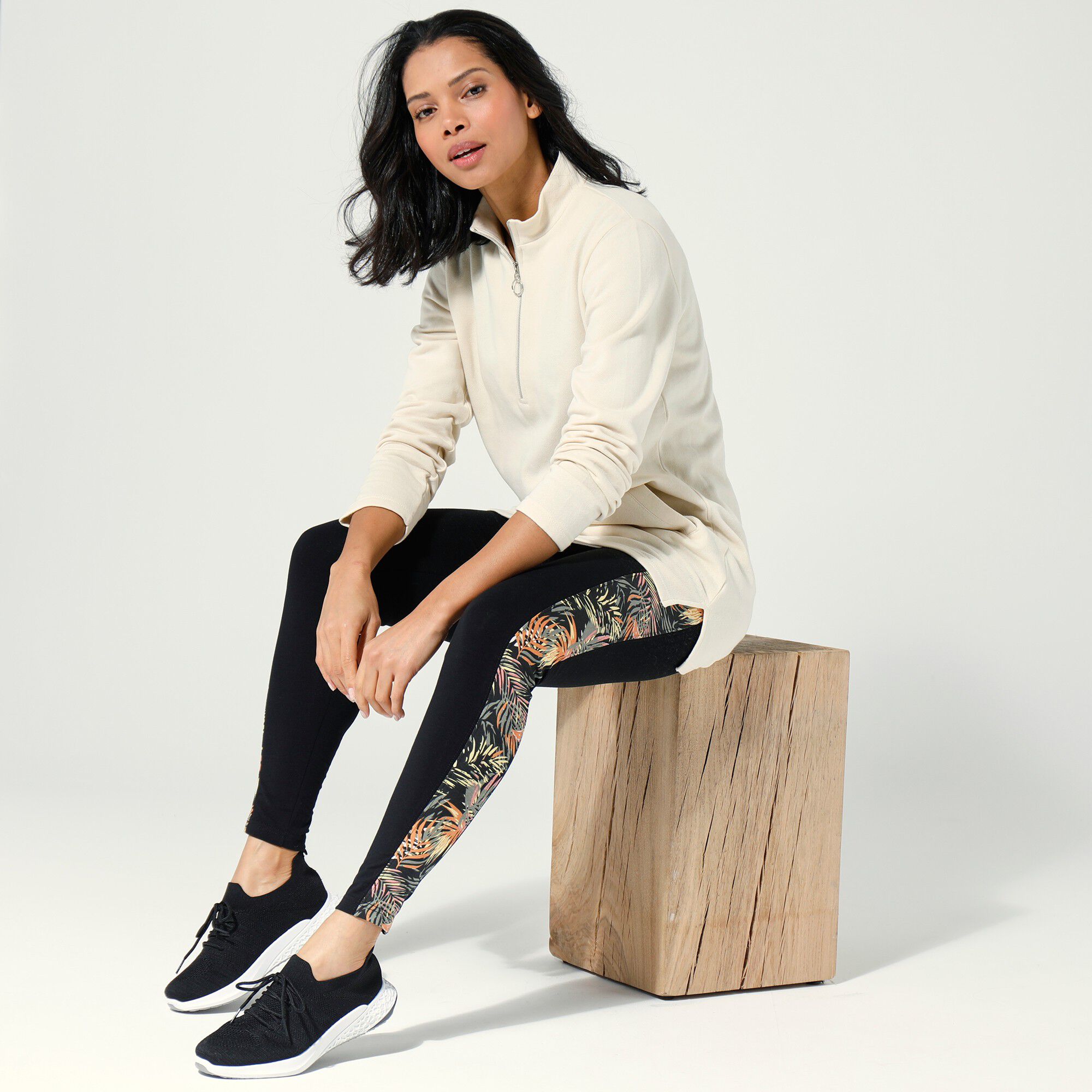 Legging long bande imprimée