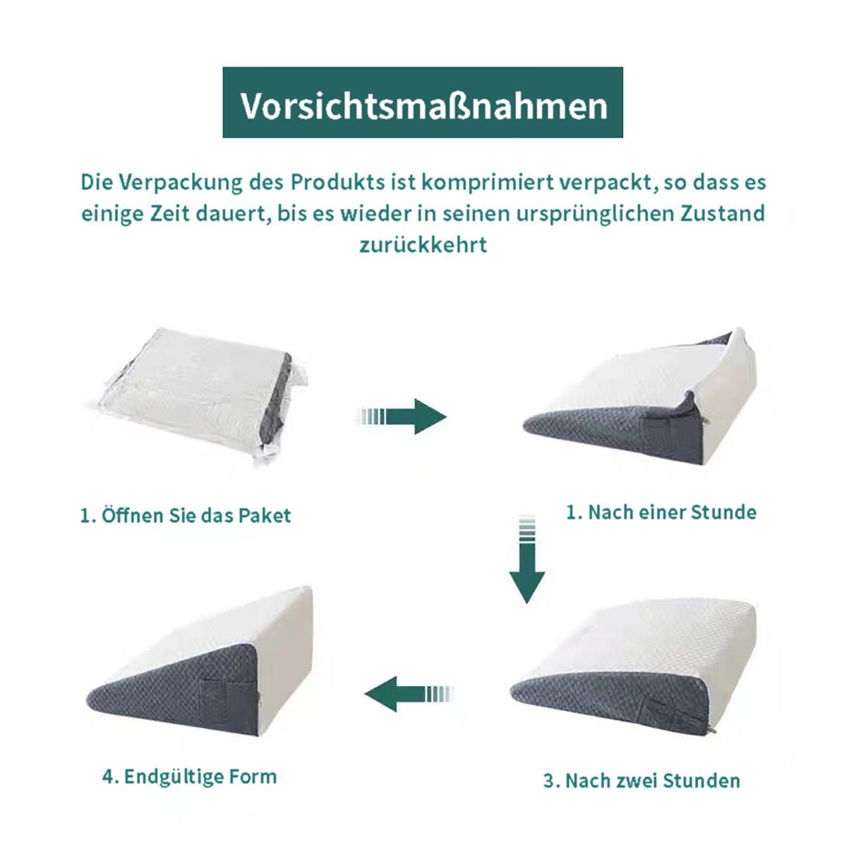 götäzer Keilkissen Keilförmiges Kissen fürs Bett, abnehmbar und waschbar (50*50*26cm), 1-tlg., Bürokissen und Nachttischkissen, flammenlose Baumwolle