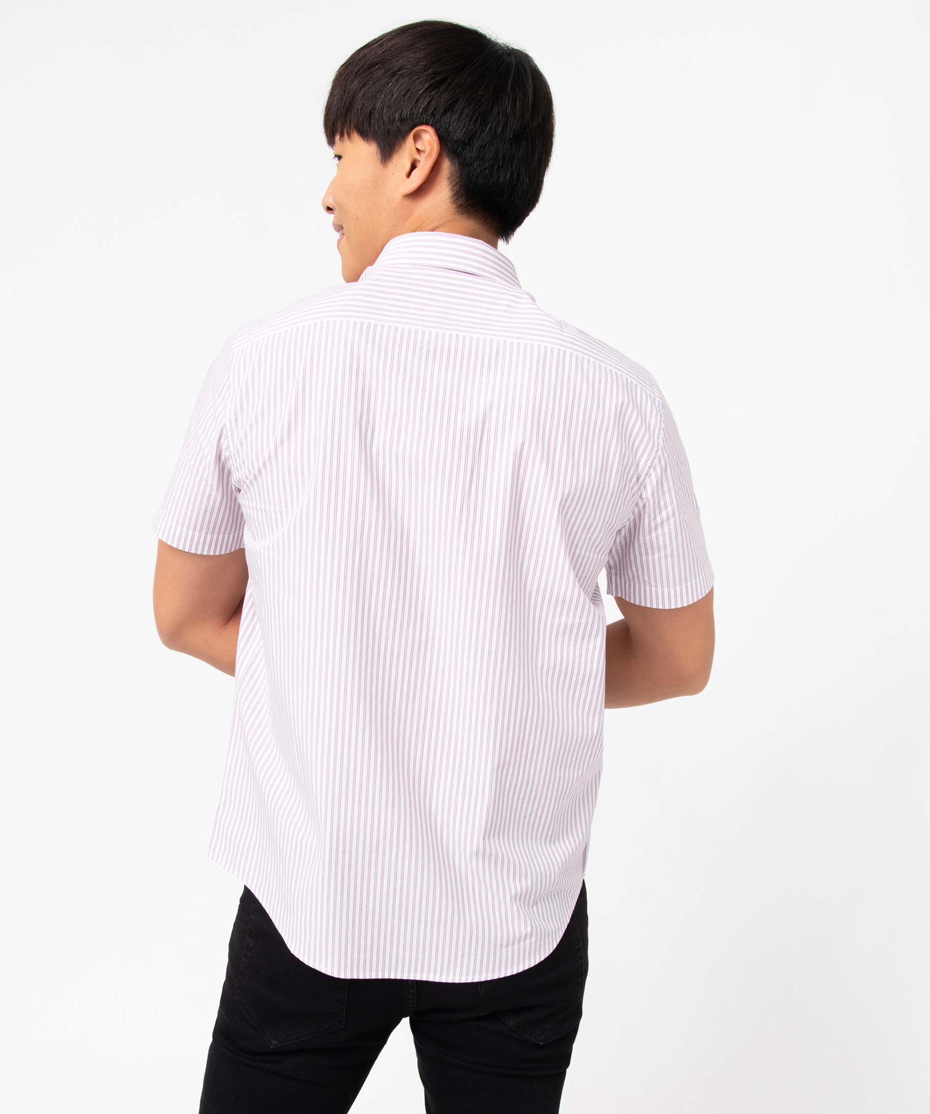 Chemise homme à manches courtes et rayures coupe droite raye | GEMO